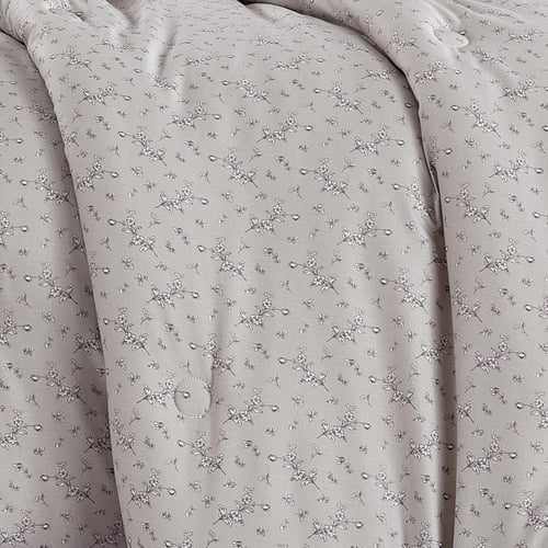 مفرش قطن صيفي مفرد ونص ٤ قطع - نولين -رمادي