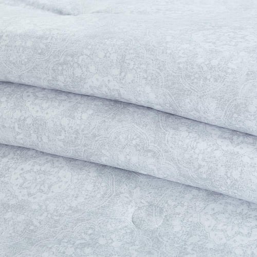 مفرش صيفي مفرد ونص وجهين 4 قطع - سيلون -رصاصي - رم...