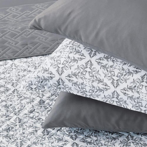 مفرش صيفي مزدوج حشوة مضغوطه 6 قطع - لونيا - ابيض -...