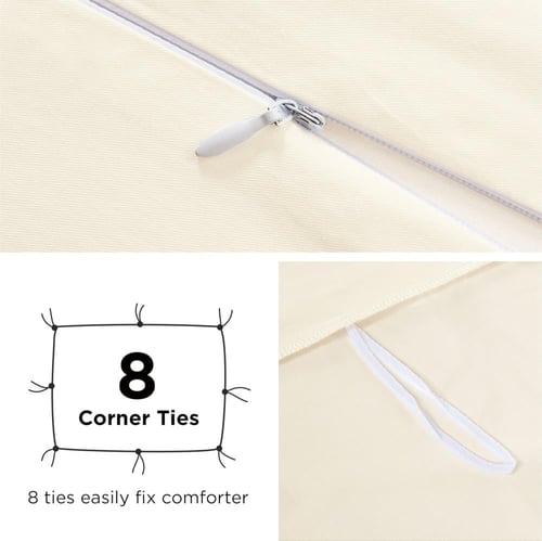 مفرش قطن مطرز حشوة متحركة صيفي مزدوج 9 قطع - لينوف...