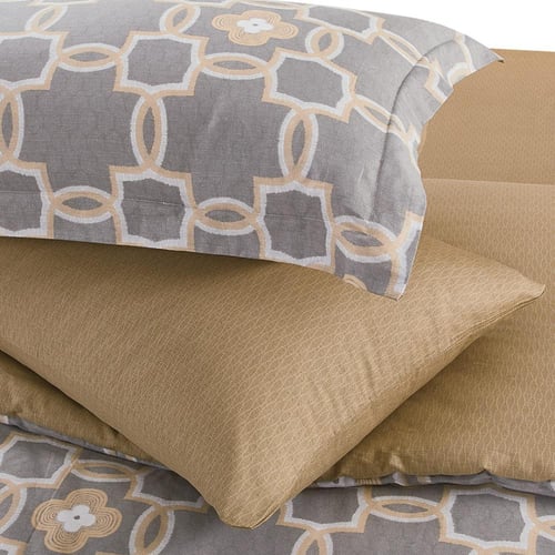 مفرش قطن صيفي مفرد ونص 4 قطع - فاليريا - رمادي - ب...