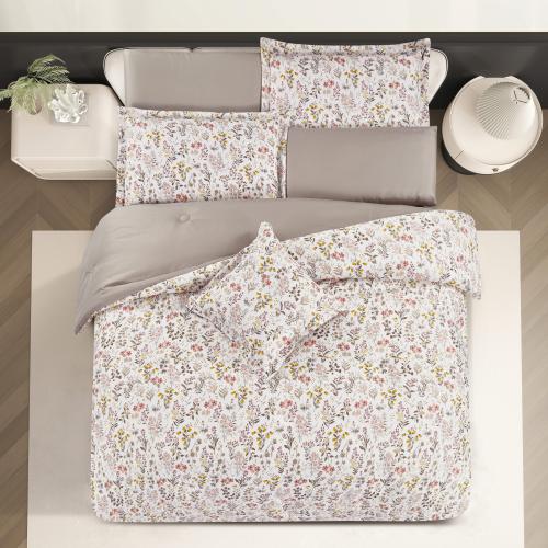 مفرش صيفي مقاس كوين وجهين ٧ قطع - فيفيان - كريمي -...