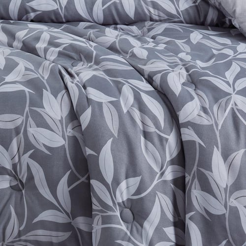 مفرش صيفي مفرد ونص 4 قطع - ليتون -رمادي - رصاصي