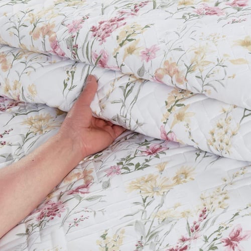 مفرش صيفي مزدوج حشوة مضغوطه 6 قطع - لونيا - ابيض -...