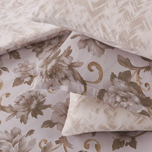 مفرش صيفي مفرد ونص 4 قطع - تيانا - رصاصي فاتح - كر...