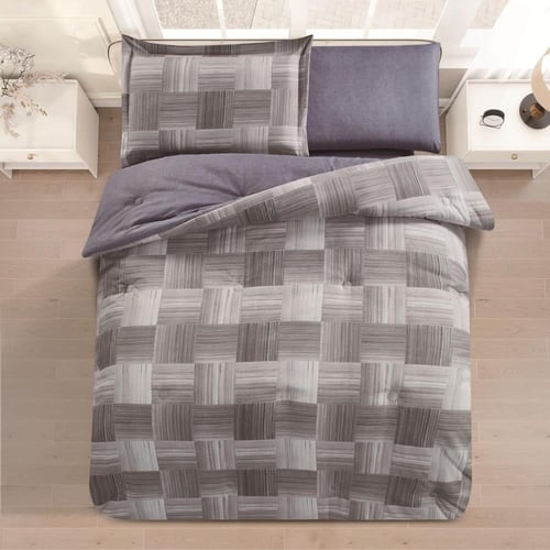 مفرش صيفي مفرد ونص 4 قطع - ليتون -رمادي فاتح - رما...