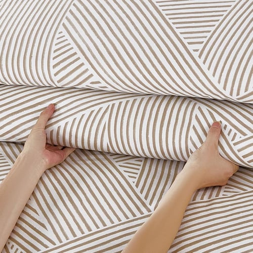 مفرش قطن صيفي مزدوج 8 قطع - زافيرا - كريمي - بيج غ...