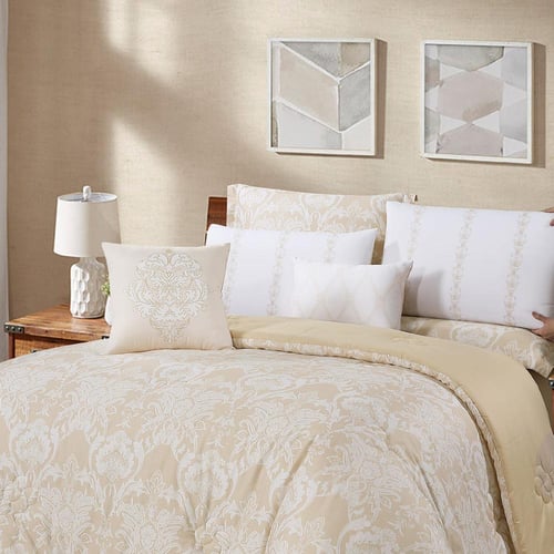 مفرش قطن عالي النعومة مزدوج 300 غرزه 8 قطع - ايليو...