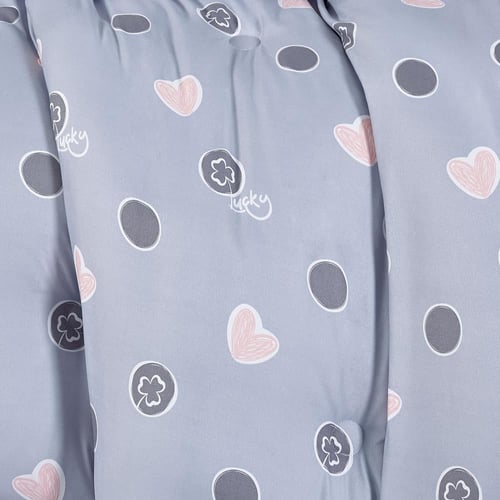 مفرش صيفي مفرد ونص 4 قطع - اليساندرا - رصاصي - ورد...