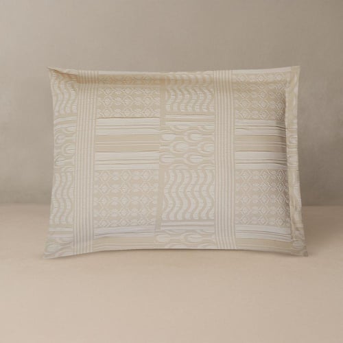 مفرش صيفي مزدوج جاكار 7 قطع - أمالثيا - لونه بيج