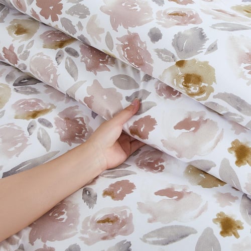 مفرش صيفي مفرد ونص وجهين 4 قطع - سيلون -ابيض - كري...