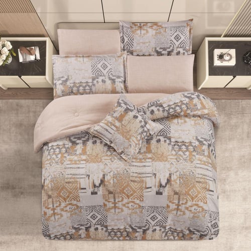 مفرش صيفي مفرد ونص 4 قطع - تيانا - كريمي - بيج