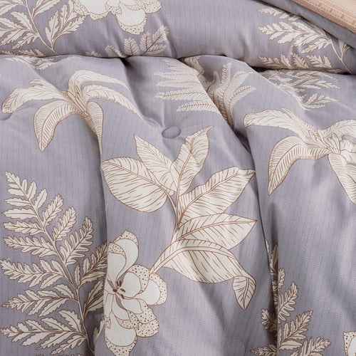 مفرش صيفي مفرد ونص 4 قطع - ليتون -رمادي - بيج