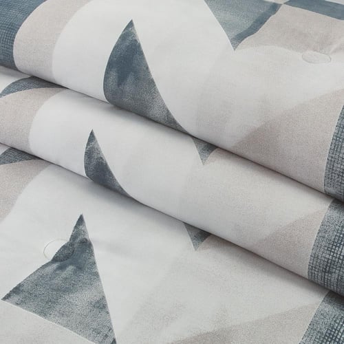 مفرش صيفي مفرد ونص وجهين 4 قطع - سيلون - رصاصي