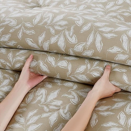 مفرش قطن صيفي مفرد ونص ٤ قطع - نولين -بيج غامق - ب...