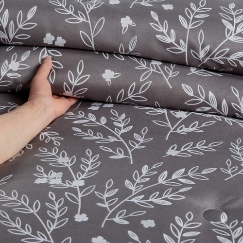 مفرش صيفي مفرد ونص 4 قطع - ليتون - رمادي غامق - لح...