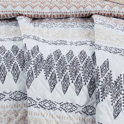 مفرش صيفي مزدوج حشوة مضغوطه 6 قطع - لونيا- ابيض -...