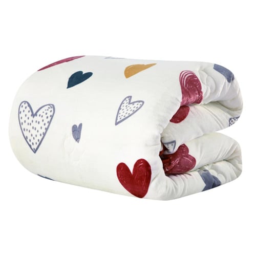 مفرش شتوي مخمل مفرد ونص 4 قطع - تالورا - أبيض - بر...