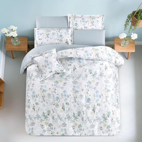 مفرش صيفي مزدوج وجهين ٧ قطع - اوركا -ابيض - رصاصي