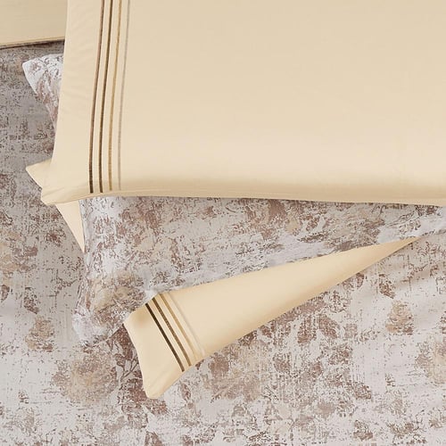 مفرش صيفي كوين تنسيل قطن 300 غرزة + مخدة هدية