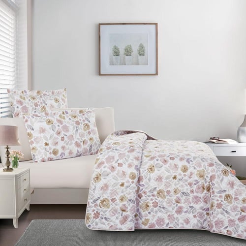 مفرش صيفي مزدوج حشوة مضغوطه 6 قطع - لونيا- ابيض -...