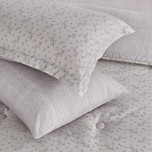 مفرش قطن صيفي مفرد ونص ٤ قطع - نولين -رمادي