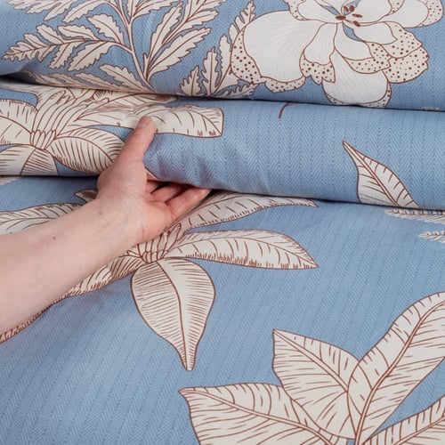 مفرش صيفي مفرد ونص 4 قطع - ليتون - أزرق - بيج