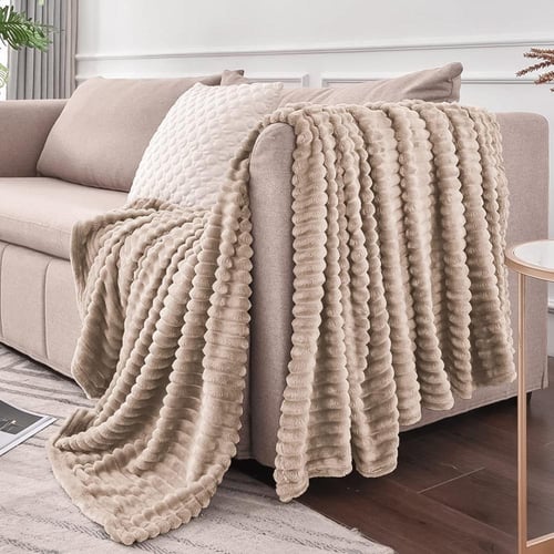 بطانية مخمل محفور اكاسيا 200 × 230 - بيج