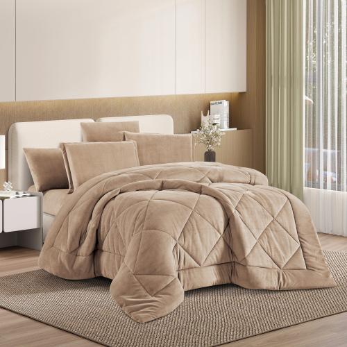 مفرش شتوي مخمل فرو مقاس كوين 6 قطع - لوريفا بيج-