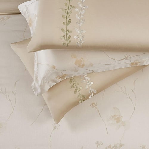 مفرش صيفي كوين تنسيل قطن 300 غرزة + مخدة هدية