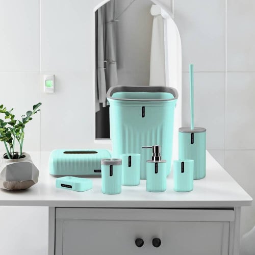 طقم اكسسوار حمام 8 قطع - مارتي- أخضر غامق