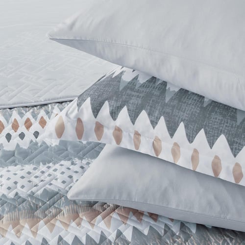 مفرش صيفي مزدوج حشوة مضغوطه 6 قطع - لونيا- ابيض -...