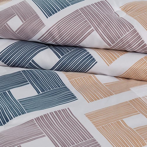 مفرش صيفي مفرد ونص 4 قطع - ليتون -رصاصي فاتح - ازر...