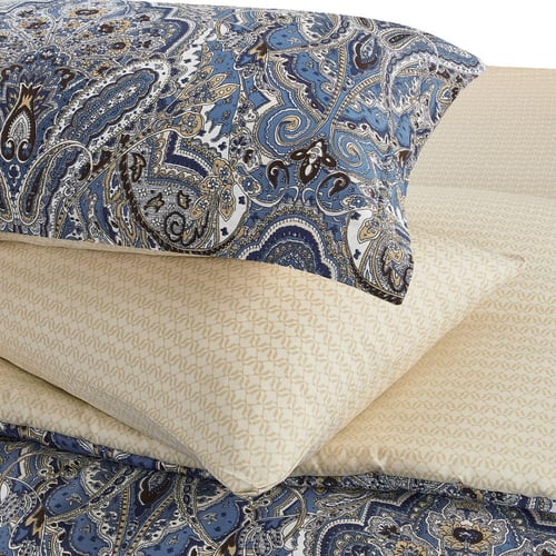 مفرش قطن صيفي مفرد ونص 4 قطع - فاليريا - ازرق غامق...