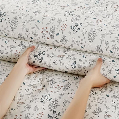 مفرش قطن صيفي مفرد ونص ٤ قطع - نولين - سكري - رماد...