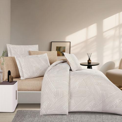 مفرش قطن صيفي مزدوج 8 قطع - زافيرا - كريمي - بيج غ...