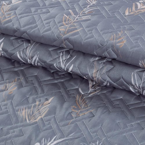 مفرش صيفي مزدوج حشوة مضغوطه 6 قطع - لونيا- رمادي غ...