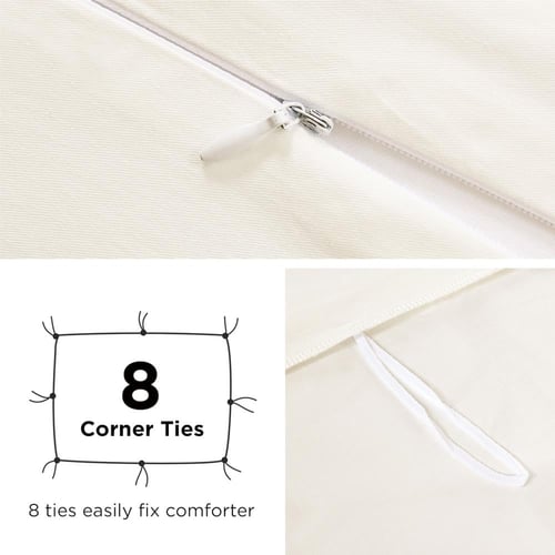 مفرش قطن مطرز حشوة متحركة صيفي مزدوج 9 قطع - لينوف...