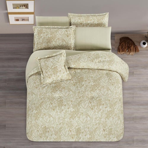 مفرش قطن صيفي مزدوج 8 قطع - افاليون - اخضر