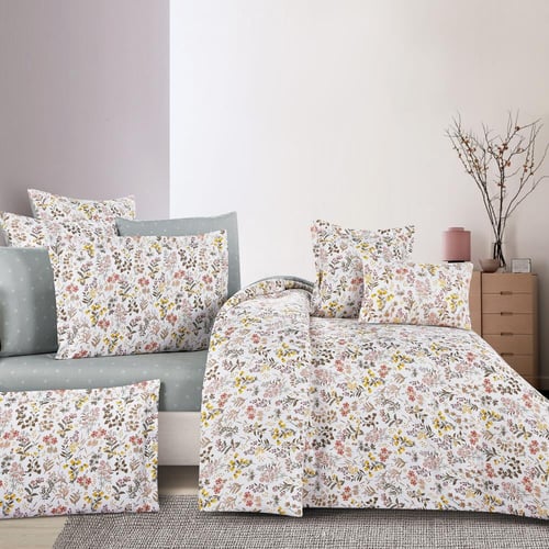 مفرش صيفي مفرد ونص 4 قطع - اديلين - سكري - رصاصي