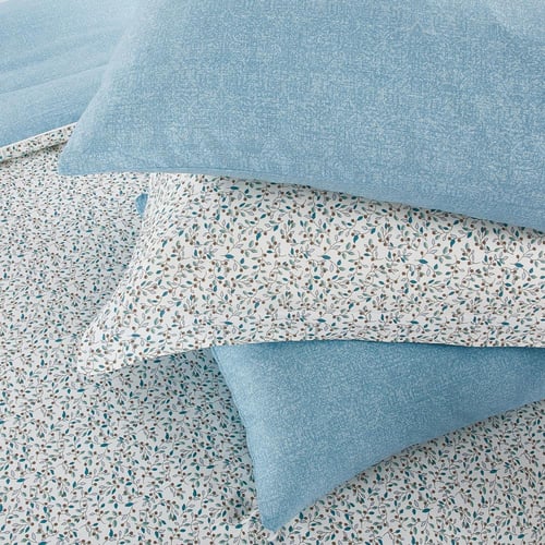 مفرش قطن صيفي مزدوج 8 قطع - زافيرا -سكري - ازرق