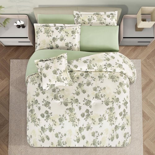 مفرش قطن صيفي مزدوج 8 قطع - افاليون -بيج فاتج - اخ...