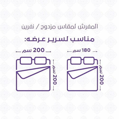 مفرش قطن صيفي مزدوج 8 قطع - افاليون - ازرق غامق  -...