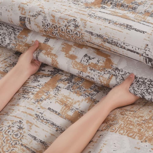 مفرش صيفي مقاس كوين وجهين ٧ قطع - فيفيان - كريمي -...