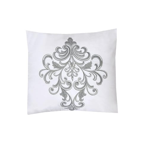 مفرش صيفي مزدوج جاكار مطرز 7 قطع - نيرفانا - أبيض