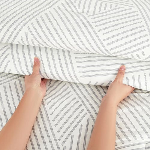 مفرش قطن صيفي مزدوج 8 قطع - افاليون - سكري - بيج غ...