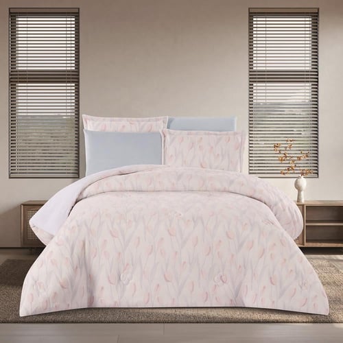 مفرش شتوي مزدوج مخمل فرو 6 قطع - سفانا - أبيض - سم...