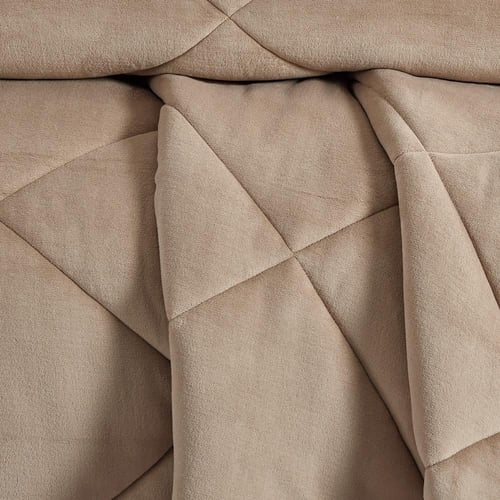 مفرش شتوي مزدوج مخمل فرو 6 قطع - جوانا -بيج غامق