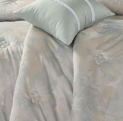 مفرش صيفي كوين تنسيل قطن 300 غرزة + مخدة هدية