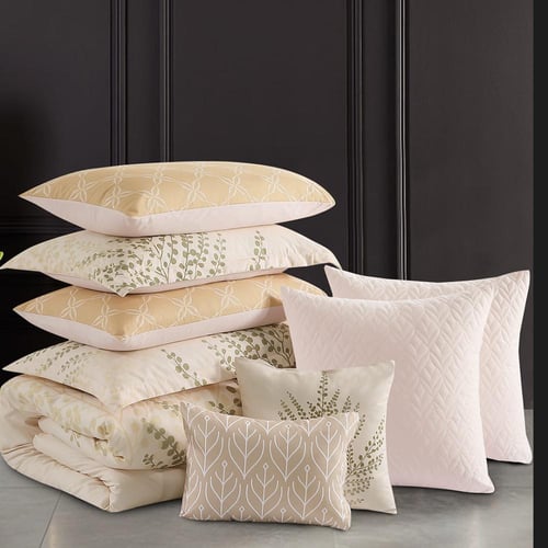 مفرش صيفي مزدوج 10 قطع - ريفيرا - كريمي غامق